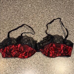 Vintage Chic by h.i.s Lace Overlay Red and Black Bra